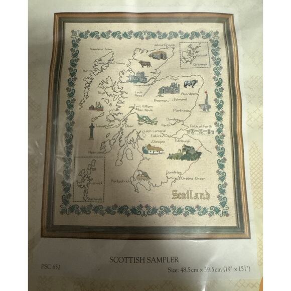 Penelope Counted Cross Stitch Kit Scottish Sampler PSC652 Anchor 1992 Sealed - Picture 3 of 3